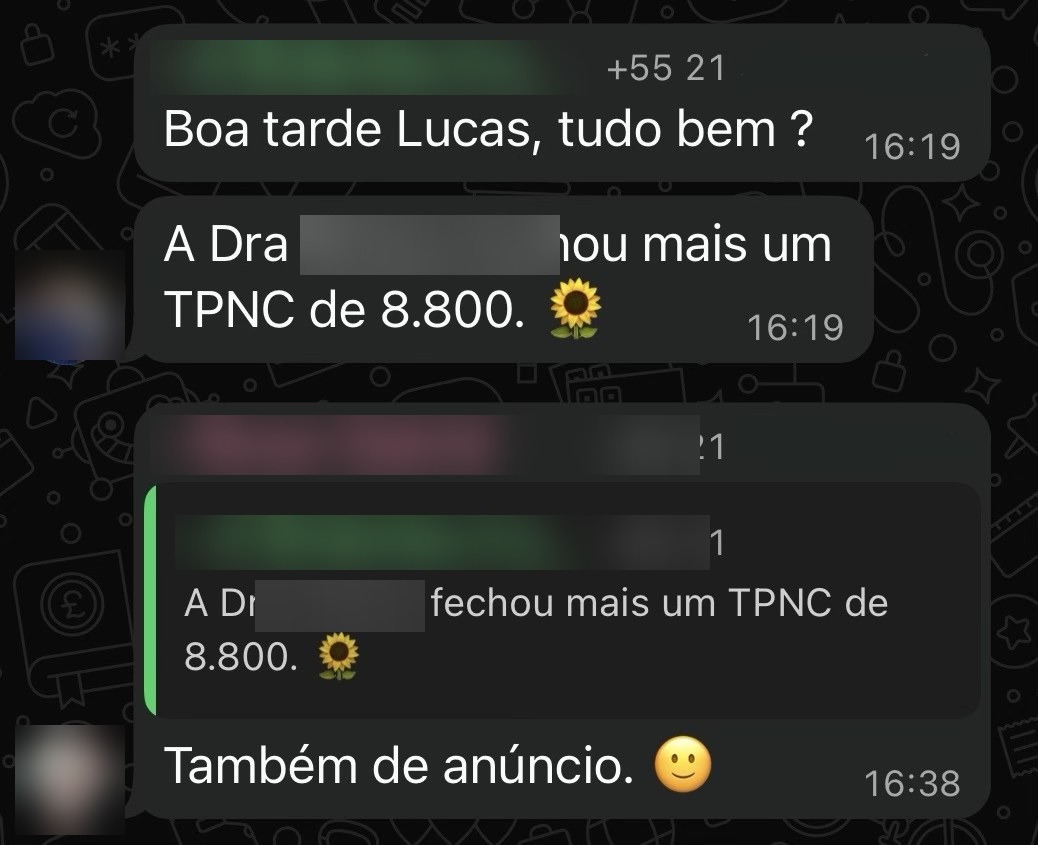 Tratamento fechado vindo de anúncio