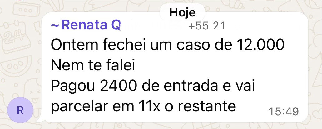 Dra. Renata, RJ — Fechamento de R$12.000