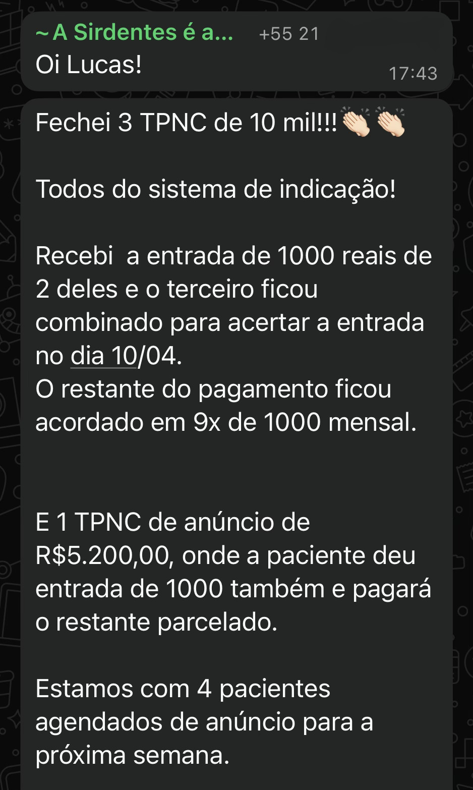 Dra. Sirlene, RJ — Fechamento de TPNC